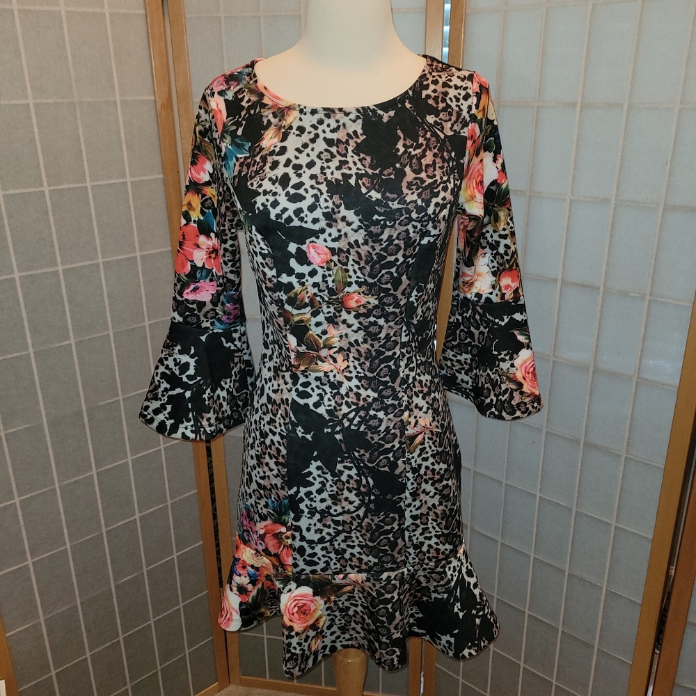 Venus floral leopard dress